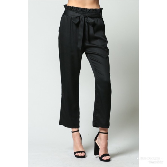 ❤️ FATE Brand Paper Bag Waist Tie Flare Pants! - Picture 6 of 8